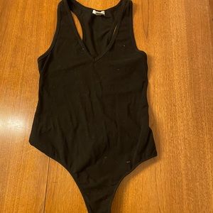 Black V-Neck Bodysuit